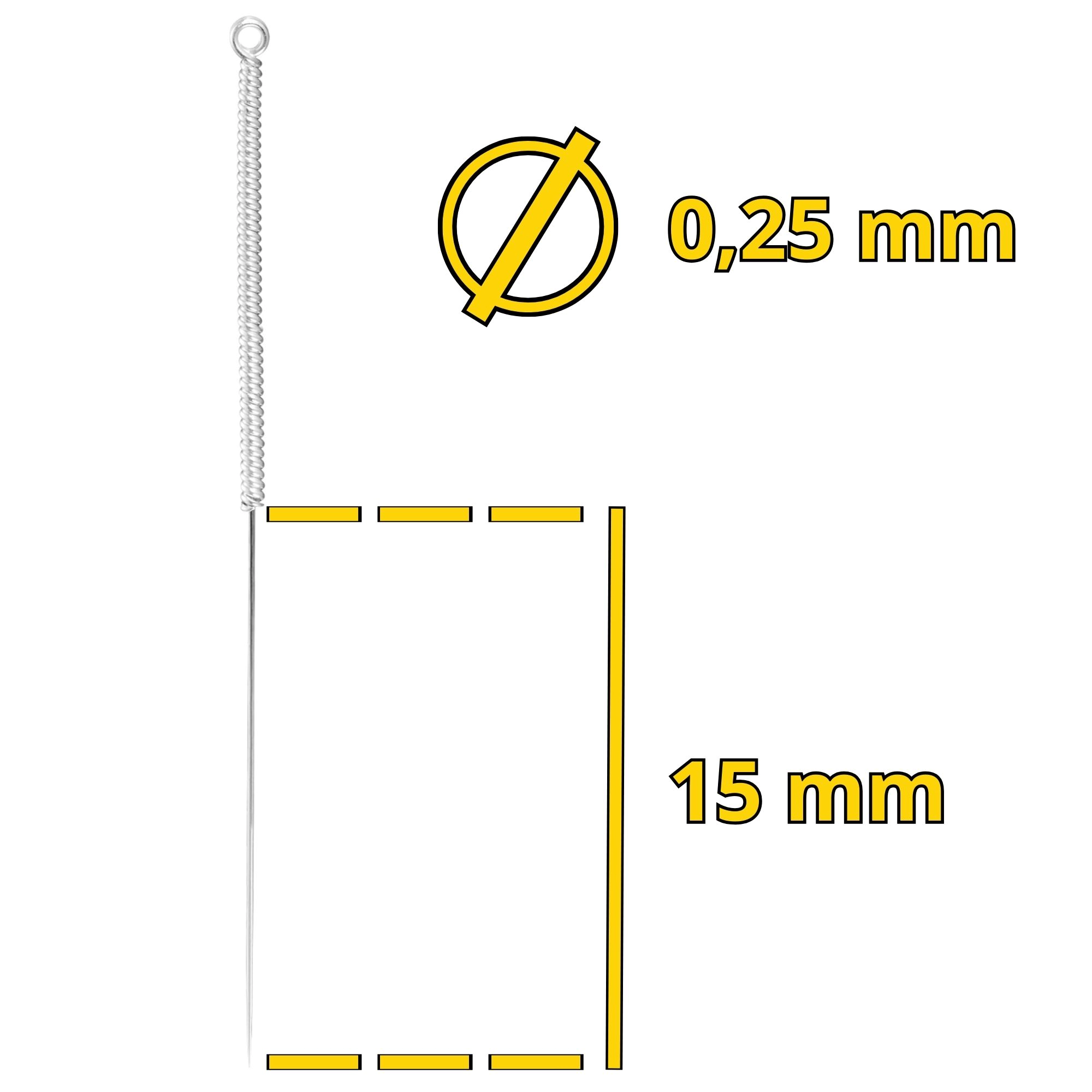 Jehly na akupunkturu s vodičem 100 kusů 0,25 x 15 mm