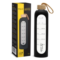 Skleněná láhev na vodu 1 L černá