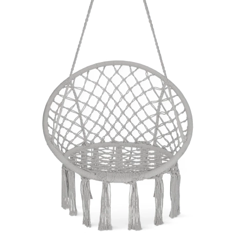 Závěsné křeslo BOHO s polštářem šedé