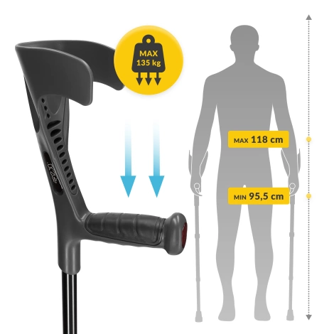 Ortopedické berle MED šedé