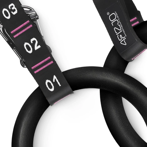 Gymnastické kruhy ABS černo-růžové