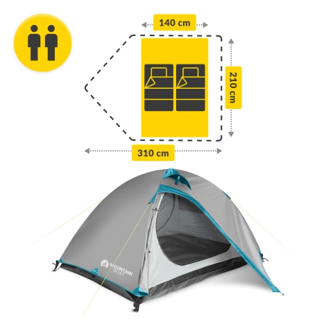 Turistický stan pro dva PRIME DUO MOUNTAIN GOAT šedý