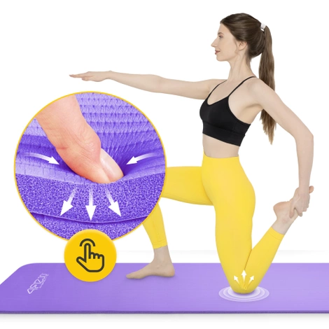 Podložka na cvičení YOGA MAT NBR 1 cm 180 × 60 × 1 cm fialová
