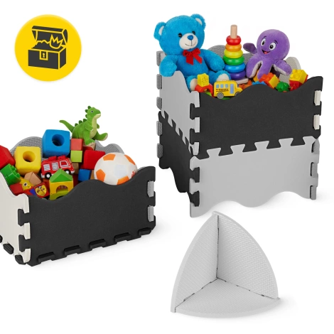 Sada pěnových puzzlí 'Zvířata' 150x150 šedé