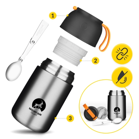 Termoska na jídlo z nerezové oceli 720 ml stříbrná