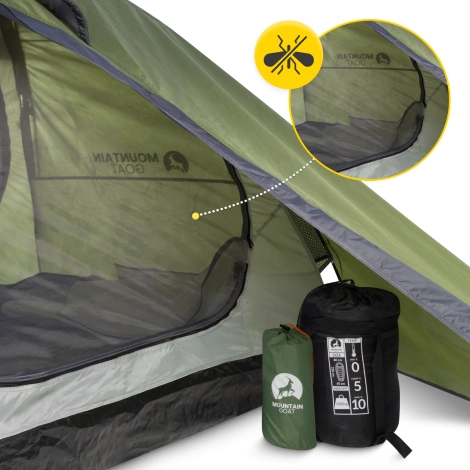 Turistický stan pro dva PRIME DUO MOUNTAIN GOAT zelený