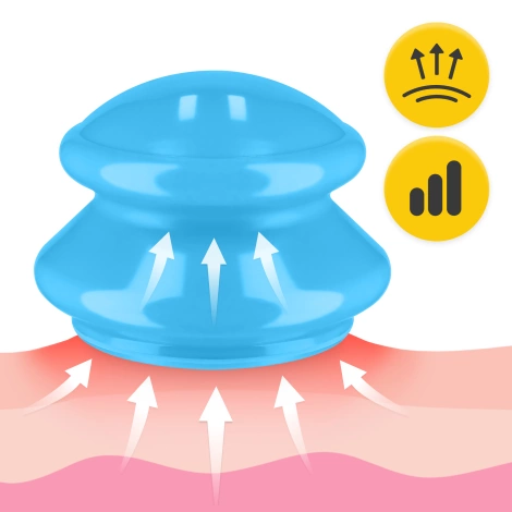 Gumové masážní baňky 4 ks. modré