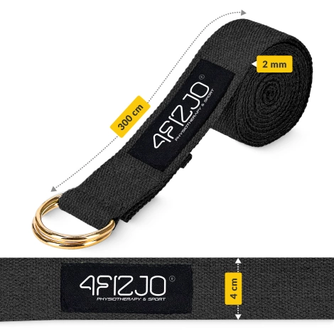 Popruh na jógu černý