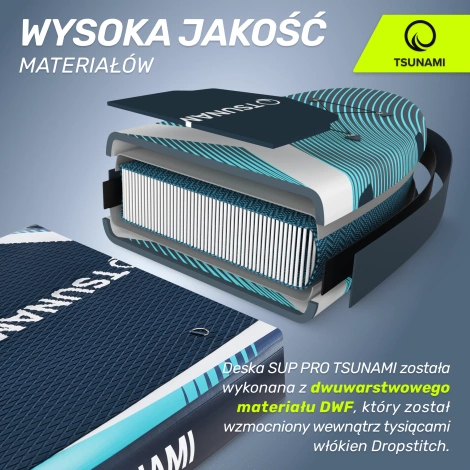 Nafukovací paddleboard SUP TSUNAMI 350cm T12 tmavě modrý