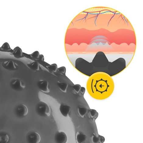 Rehabilitační míček s bodlinkami 20 cm šedý