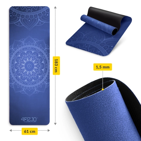 Semišová podložka na jógu a cvičení 1,5 mm