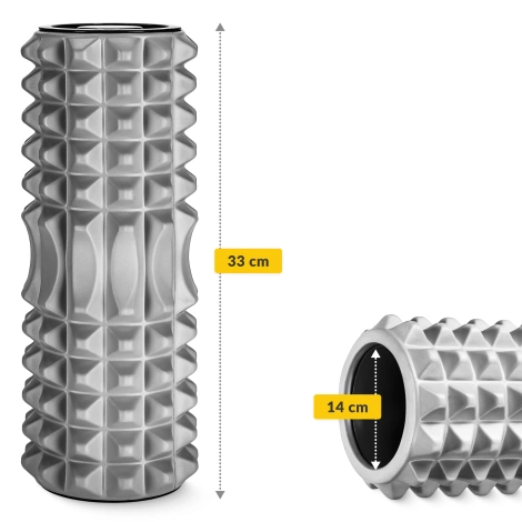 Masážní válec s výstupky EVA 33 cm šedý