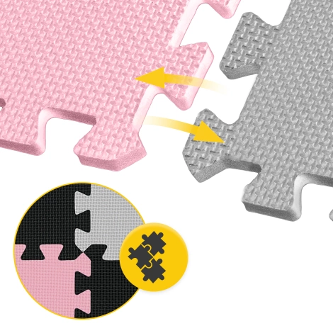 Hrací podložka pro děti puzzle 90 x 90 cm růžová