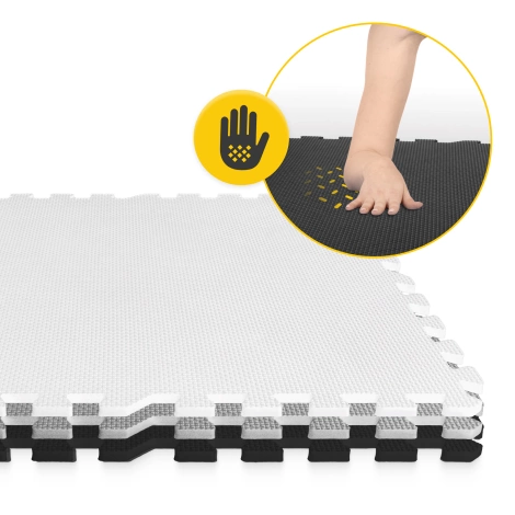 Hrací podložka puzzle 180 x 180 cm šedá