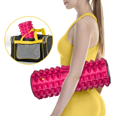 Masážní válec s výstupky EVA 33 cm růžový