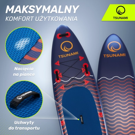 Nafukovací paddleboard SUP TSUNAMI 350cm T05 tmavě modrý