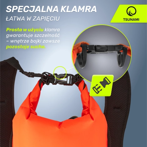 Nafukovací záchranná bójka + Batoh + Suchá kapsa 3v1 TSUNAMI