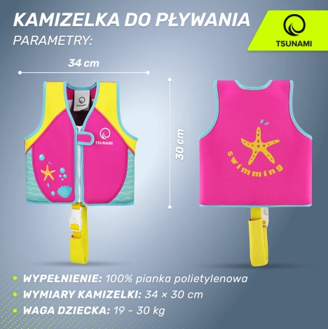 Plovací vesta pro děti ve věku 3–6 let TSUNAMI