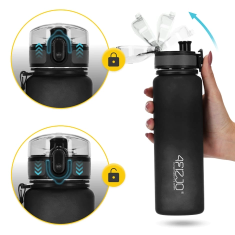 Sportovní láhev na vodu 650 ml černá