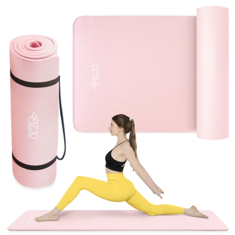 Podložka na cvičení YOGA MAT NBR 180 × 60 × 1,5 cm růžová