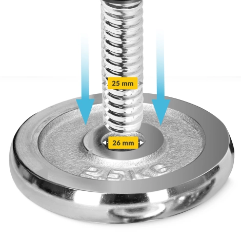 Ocelové činky v kufru – sada 20 kg