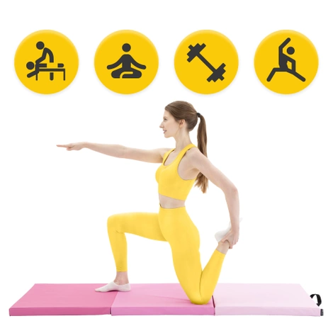 Skládací gymnastická žíněnka růžová