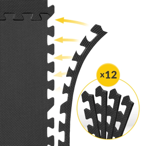 Ochranná podlaha do posilovny PUZZLE 60 x 60 cm 6 ks.