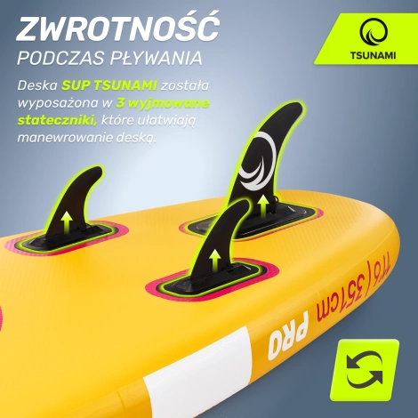 Nafukovací paddleboard SUP TSUNAMI 350cm T15 žlutý