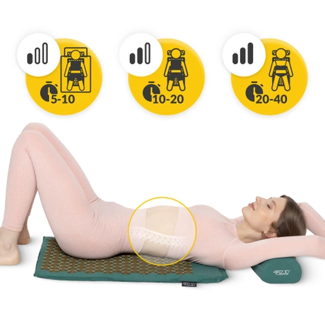 Akupresurní podložka s polštářem zelená