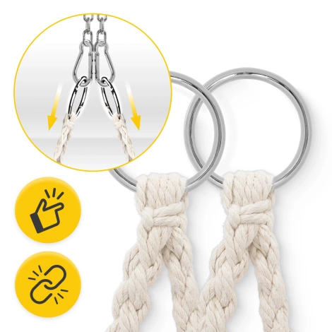 Závěsné křeslo BOHO s polštářem béžové