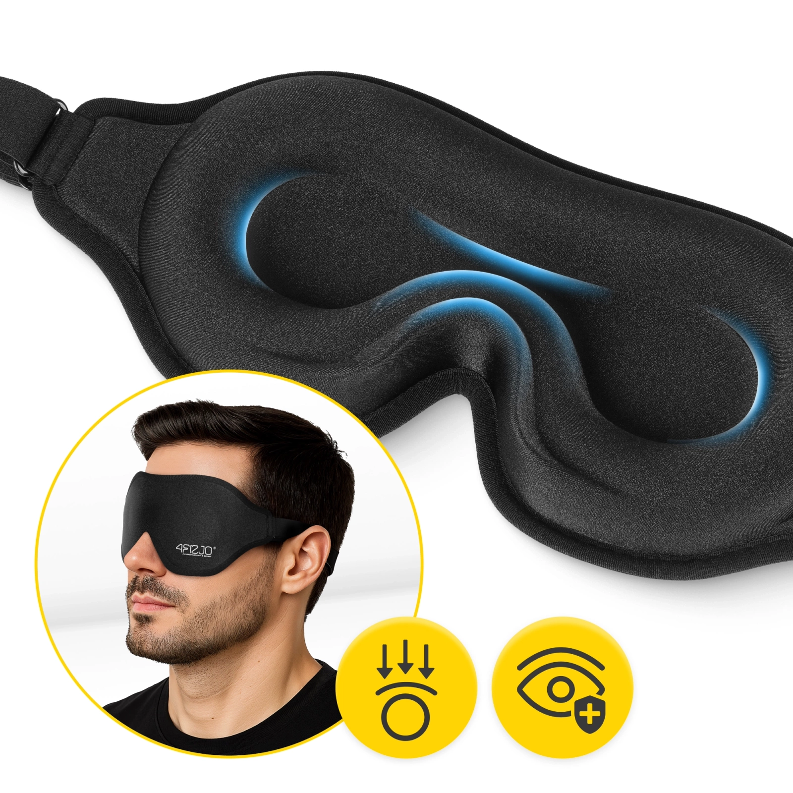 Hedvábná maska na oči na spaní 3D