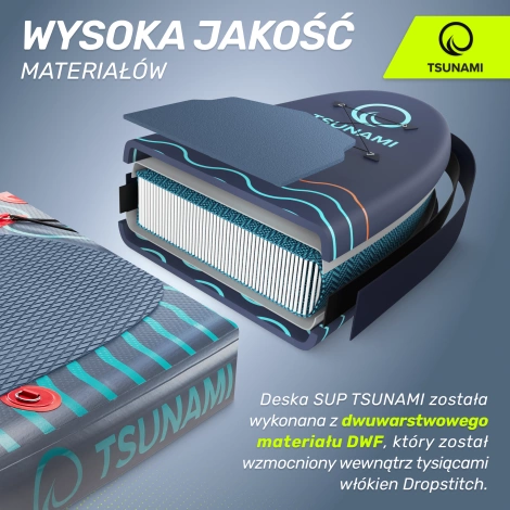 Nafukovací paddleboard SUP TSUNAMI 350 cm T03 tmavě modrý