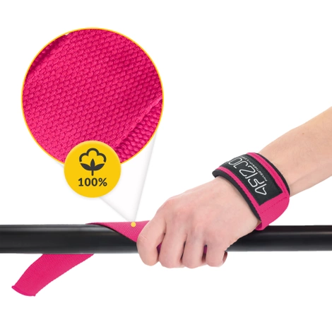 Posilovací trhačky na mrtvý tah Deadlift Straps růžové