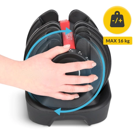 Nastavitelná jednoruční činka Premium 16 kg