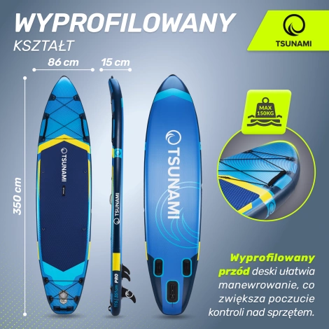 Nafukovací paddleboard SUP PRO TSUNAMI 350 cm T13 modrý
