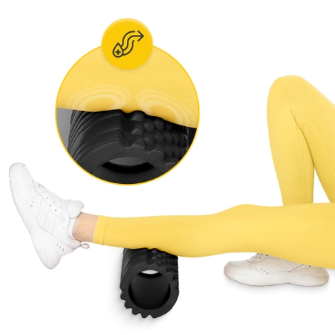 Masážní válec s výstupky EVA 33 cm černý