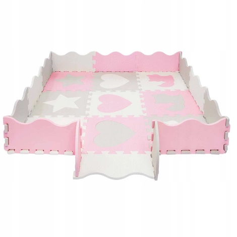 Sada pěnových puzzlí 'Zvířata' 120x120 růžové