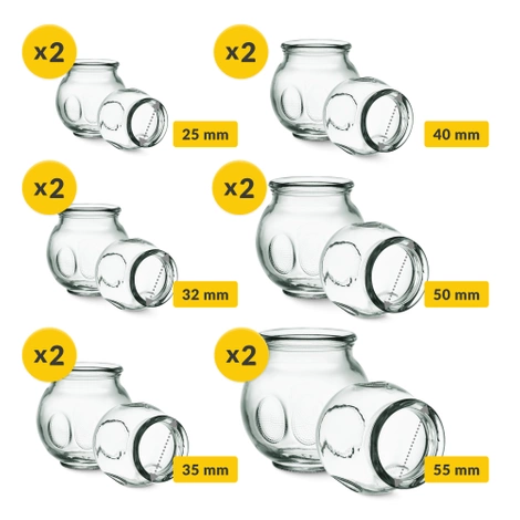 Masážní baňky vakuové 12 ks.