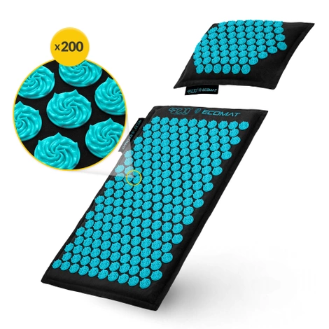 ECO akupresurní podložka s pohankovými slupkami a kokosem modrá