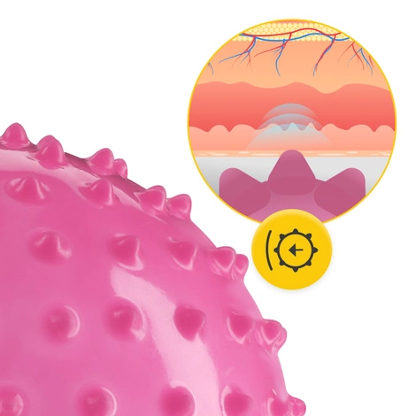 Rehabilitační míček s bodlinkami 20 cm růžový