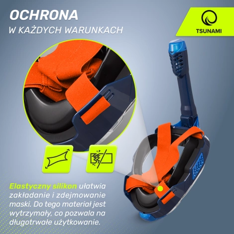 Celoobličejová šnorchlovací maska TSUNAMI PRO L/XL