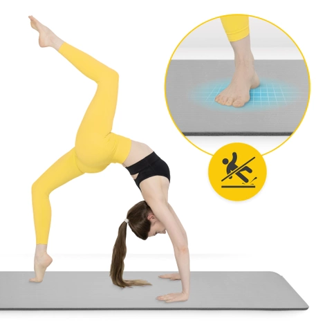 Podložka na cvičení YOGA MAT NBR 180 × 60 × 1,5 cm šedá