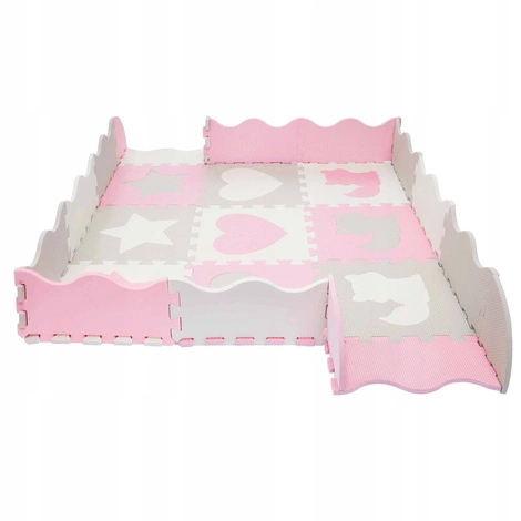 Sada pěnových puzzlí 'Zvířata' 120x120 růžové