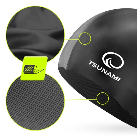 Dětská plavecká čepice TSUNAMI černá