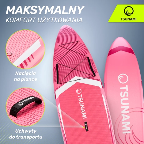 Nafukovací paddleboard SUP TSUNAMI 350cm T15 růžový