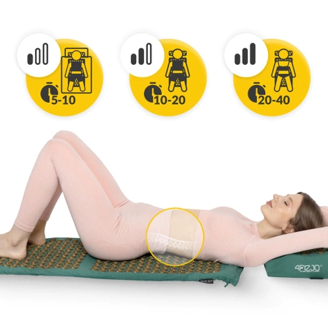 ECO akupresurní podložka s polštářem XL zelená