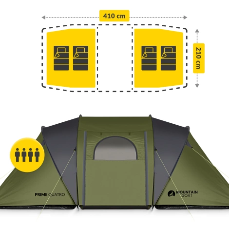 Turistický stan pro tři PRIME QUATRO MOUNTAIN GOAT