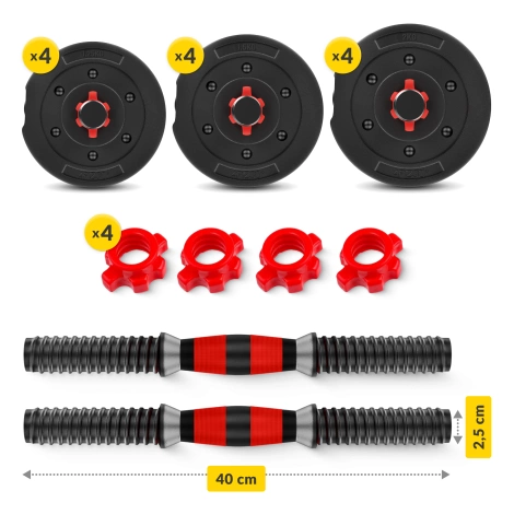 Nastavitelné bitumenové činky 2 x 10 kg