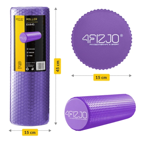 Masážní válec s výstupky CARE+ 45 cm fialový