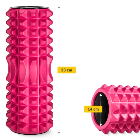 Masážní válec s výstupky EVA 33 cm růžový